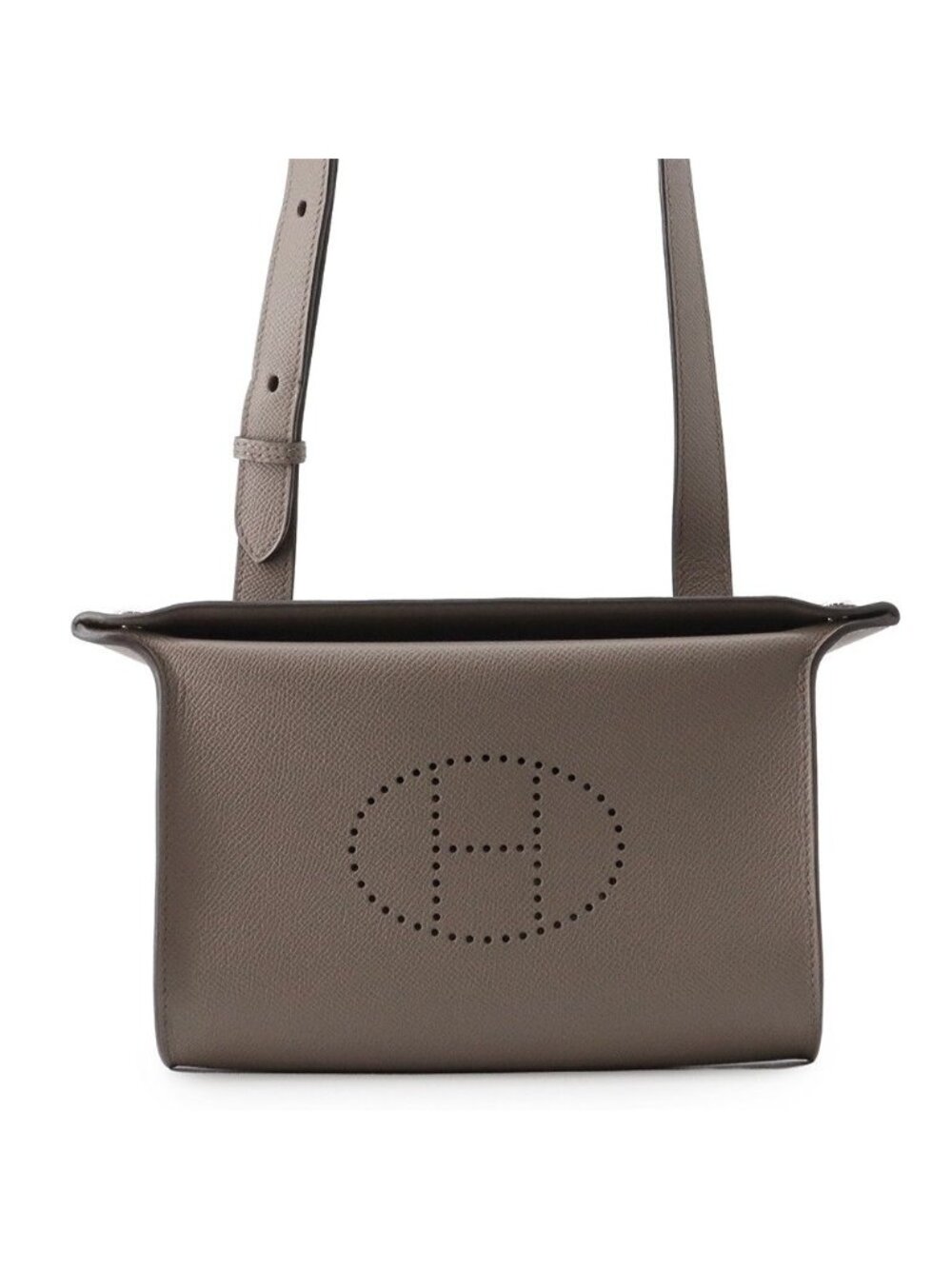 Hermes Shoulder Bag Vide Poche Etain Silver Epsom